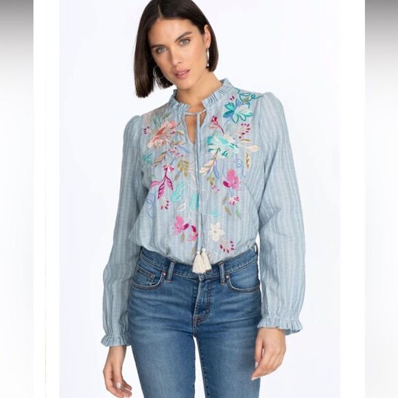 Johnny Was
NICO RUFFLE SCARF BACK BLOUSE - Picture 1 of 10